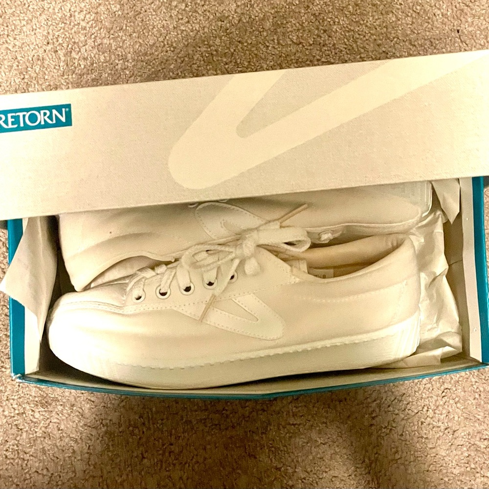 Tretorn Off-White Canvas Sneakers